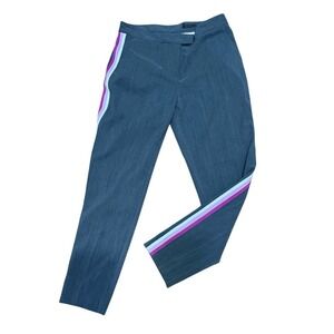 G/Fore Tux Straight Leg Trouser Stripe Pants Size 4 Gray Pink GFore Women's